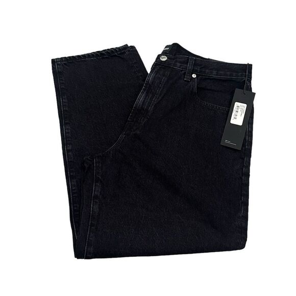 NWT Edwin Anthropologie Anderson Ankle Black Straight Leg Denim High Waist Jeans - Picture 5 of 8